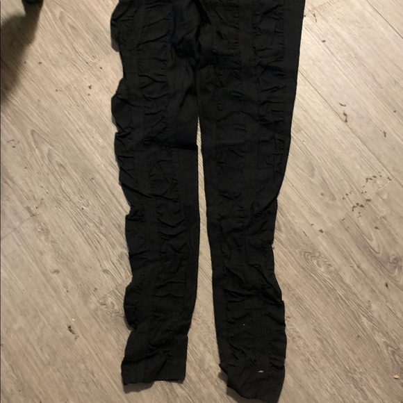 Black Ruched Pants - Picture 3 of 4